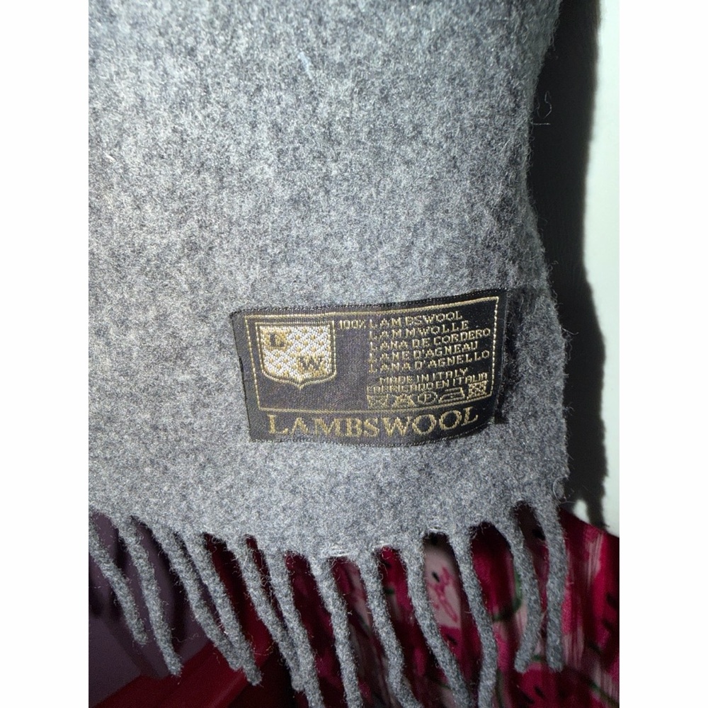 🩶 100% Lambs Wool Italian Fringe Scarf